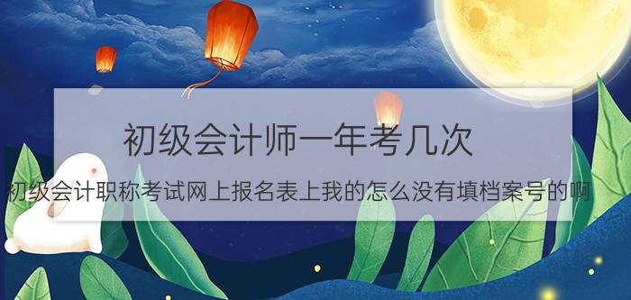 初级会计师一年考几次 初级会计职称考试网上报名表上我的怎么没有填档案号的啊?还有会计从业资格证书编号是什么啊？谢谢！